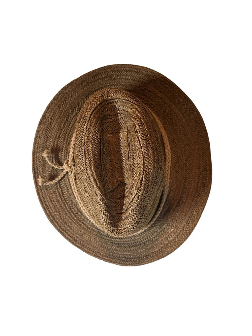ATHLETA Woven 100% Paper Fedora Hat with Braided Band